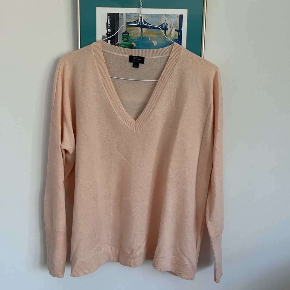 JCrew boyfriend fit v neck cashmere sweater